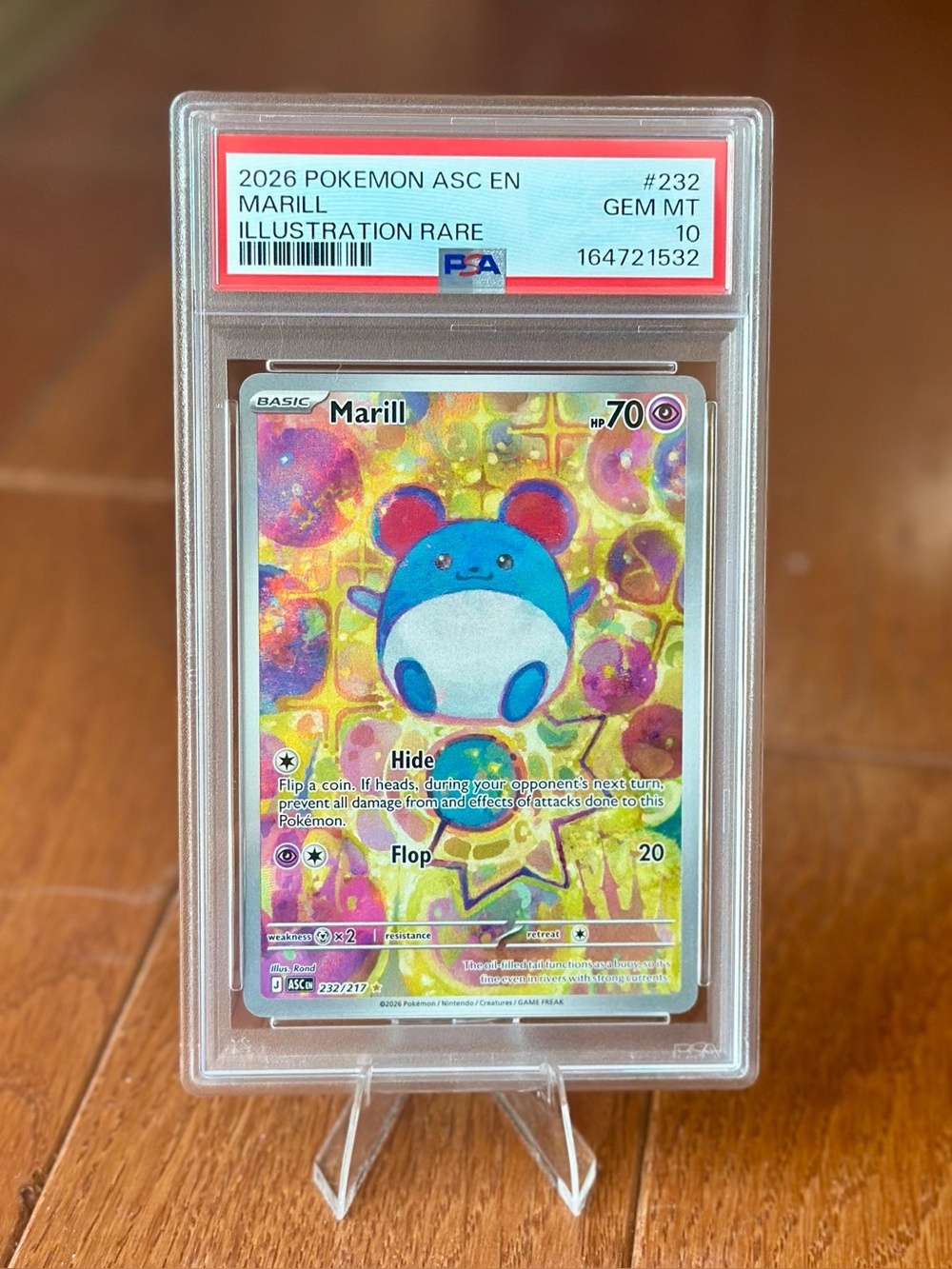 Pokemon Marill Ascended Heroes Illustration Rare Holo Art PSA 10 Card 2026 MINT